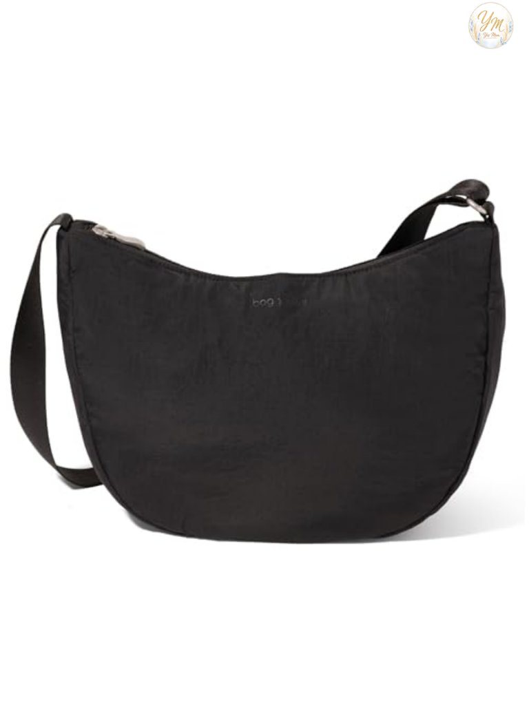 Lightweight Nylon Crescent Crossbody Bag With Adjustable Strap